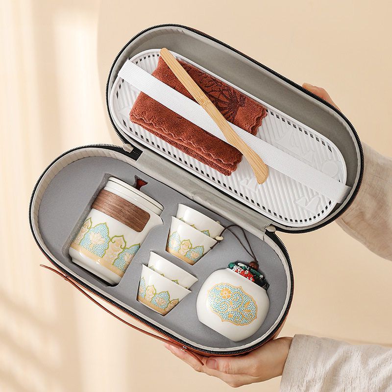 旅行茶具套装户外陶瓷快客杯商务