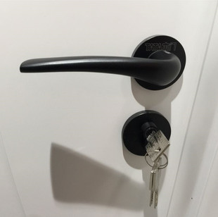 伽利略尼克门锁黑色磁吸静音门锁SS302美式分体锁可代替TATA锁具