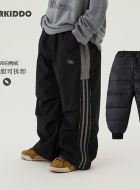 儿童90白鸭绒羽绒裤保暖加厚