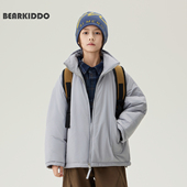 日系简约宽松棉服儿童夹棉棉衣男童保暖上衣中大童冬装 外套潮 新款