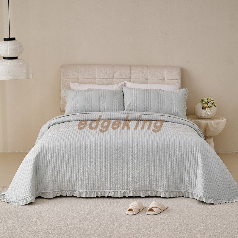 浦江工厂韩国巴厘纱全棉砂洗床盖三件套多功能被套四件套软糯公主