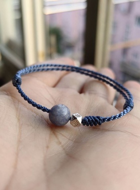 东陵玉编绳手链转运珠手绳925银珠纯手工制作转运绳女生手链