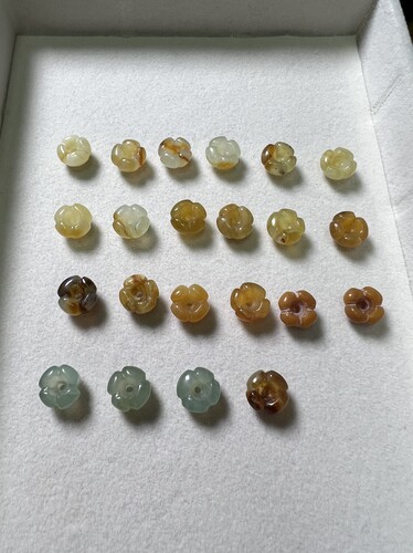 天然岫玉桂花通孔吊坠配件多样性随机一个