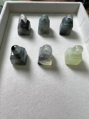 天然岫玉秤砣印章小印章随机一个