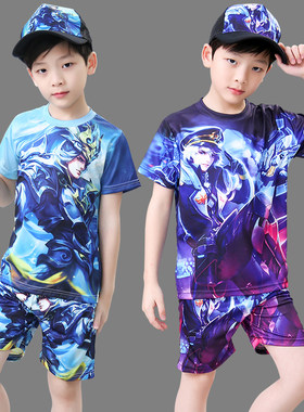 小男孩学生动漫夏装
