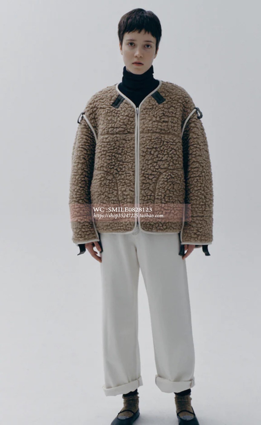 【VOVOSHOP】韩国代购 BEAKER23AW秋冬意大利羊羔毛两穿绗缝外套