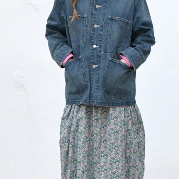 【VOVOSHOP】BEAKER   25SS中长款做旧口袋牛仔外套