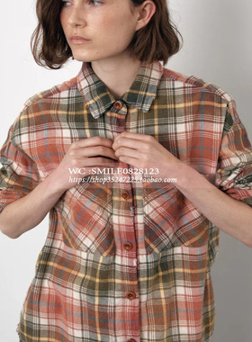 【BEAKER】2025秋冬 韩国代购 VOVOSHOP女士复古格子衬衫红色