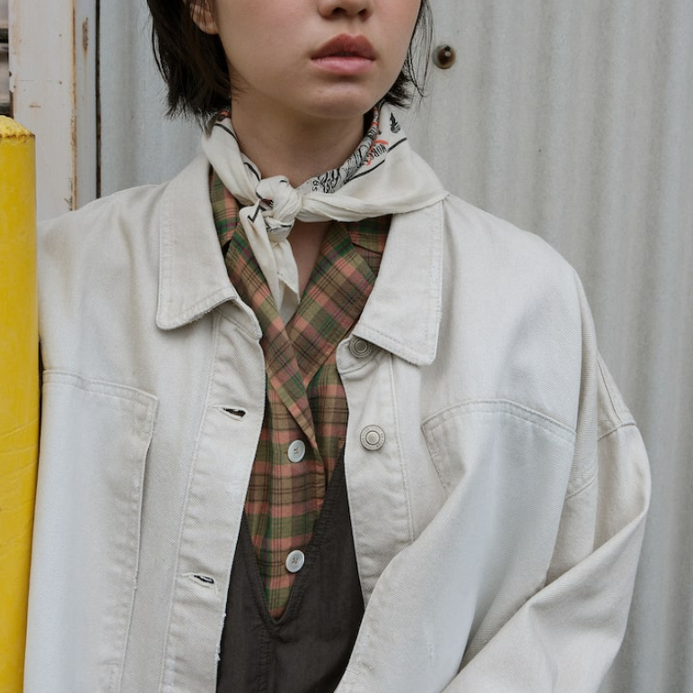 【VOVOSHOP】BEAKER  25SS 牛仔休闲上衣白色短款外套