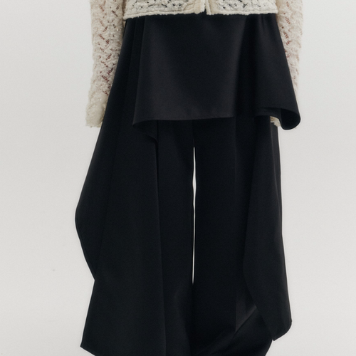 【eenk】2025秋冬 韩国代购 VOVOSHOP 设计款不规则西装休闲裤