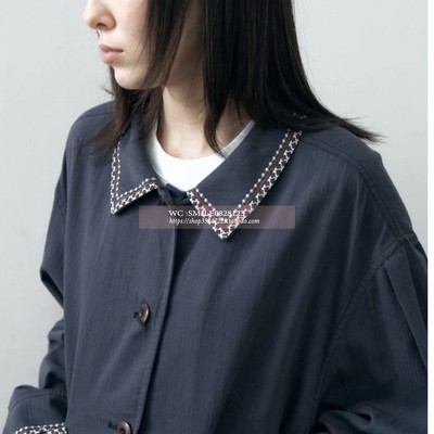 【VOVOSHOP】BEAKER 25SS  韩国代购 精致刺绣花边蓝色休闲外套