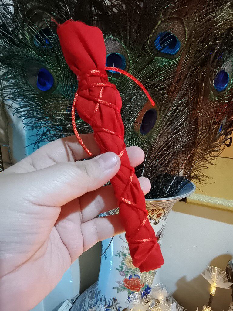 浮生阁 手工制作的红朱桃木剑 红布桃木小剑 随身佩戴饰品