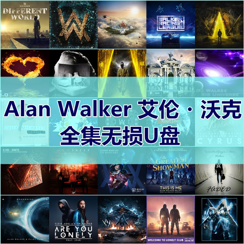 Alan Walker艾伦沃克新老歌曲全集U盘无损高音质经典车载音乐优盘