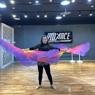 新款崇拜旗舞蹈道具赞美旗雪纺渐变纱巾表演跳舞手旗彩虹舞蹈