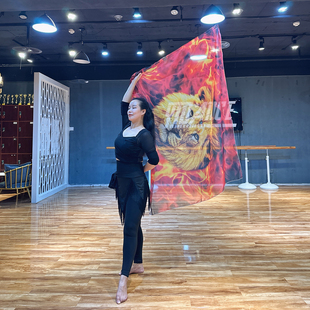 新款赞美旗舞台服装演出道具崇拜旗肚皮舞东方舞敬拜旗表演狮子头