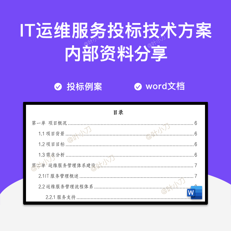 IT运维服务投标技术方案文档 IT项目开发规范方法实践运维资料