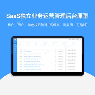 SaaS运营后台、租户、用户、角色权限管理、Axure原型产品经理