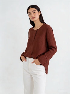 廓形高级感衬衫 时髦宽松慵懒极简 定织人字纹羊毛 典雅有韵味