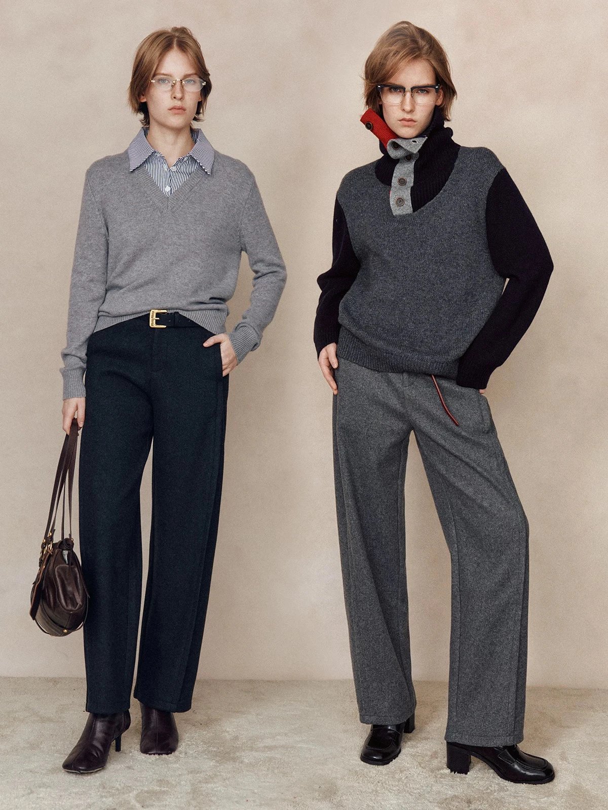 意大利精仿羊毛呢舒适柔软明线刺绣休闲镰刀裤