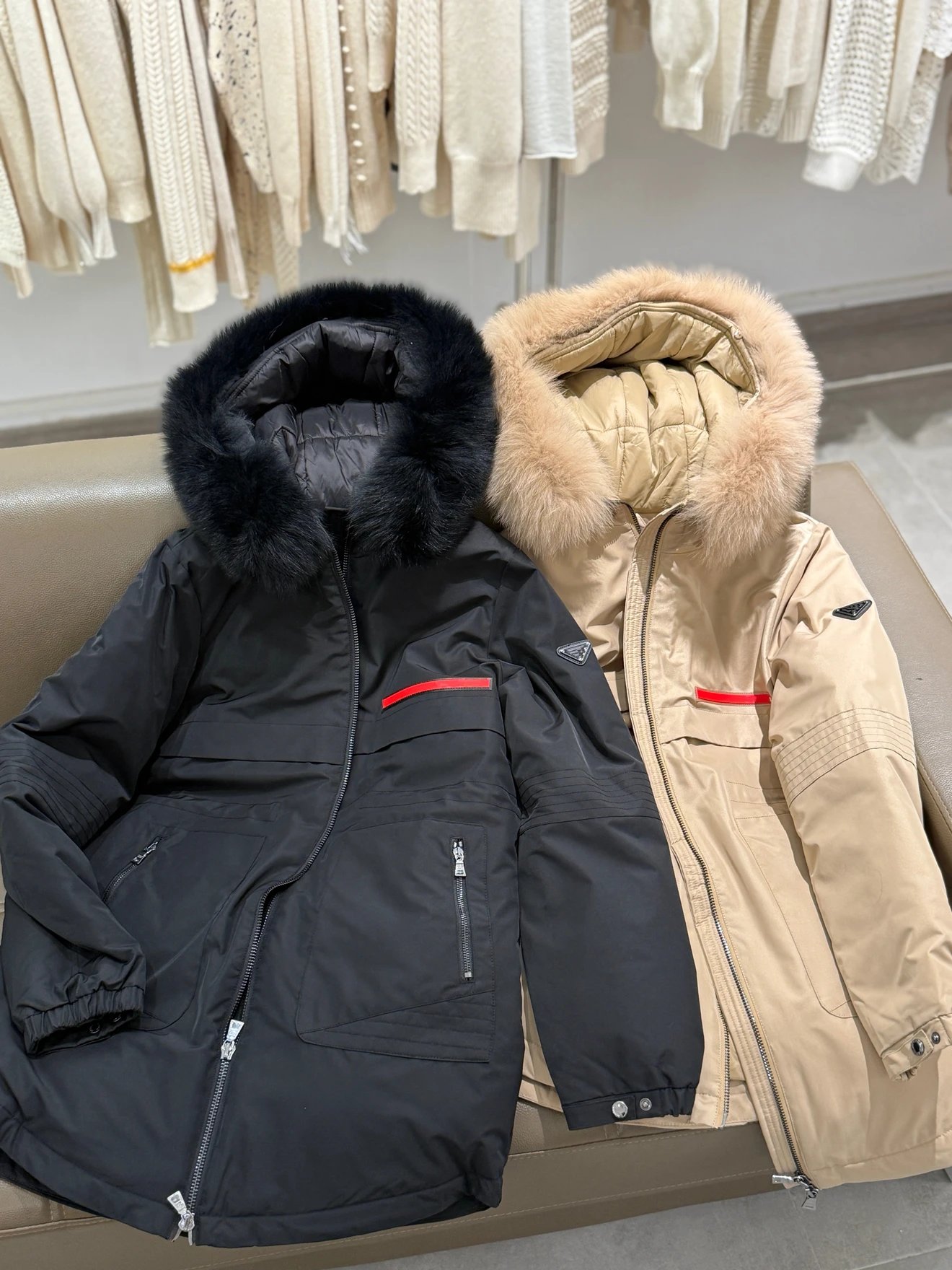 鼎级纯元 意大利进口皮草领90鹅绒服中长款羽绒服外套