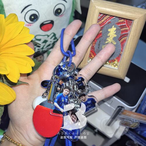 樊振东周边串串手机挂件装饰包挂学生书包挂饰亚克力高颜值乒乓球