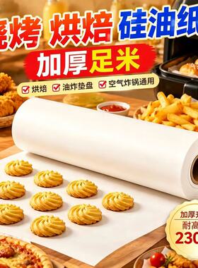 硅油纸烘焙家用烤肉吸油纸食物烤箱空气炸锅锡纸专用纸烘烤烘培纸