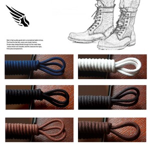 征徒纯棉3毫米直径加密非打蜡靴子运动休闲皮鞋带圆形黑色咖啡色