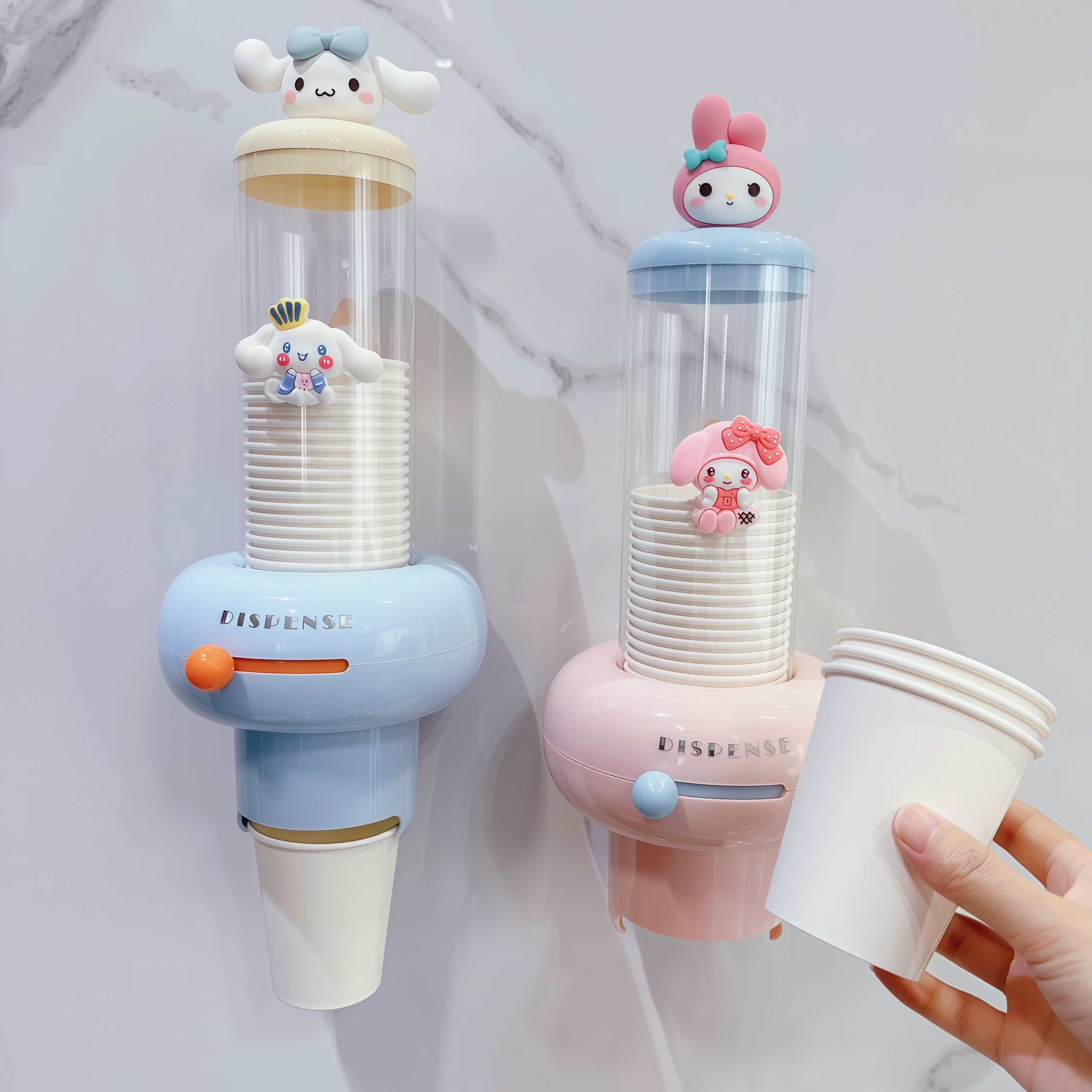 一次性杯子架取杯器自动落杯器饮水机收纳盒免打孔纸杯架置物架