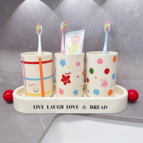 创意英伦风漱口杯一家三口四口刷牙杯子牙刷杯儿童牙缸牙具2026款