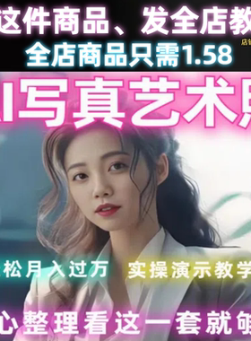 AI写真艺术照，逼真，一单几十块，轻松月入过万，实操演示教学