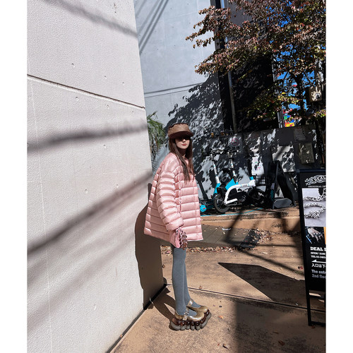 LANGBOOM  绒绒泡芙 排骨版型巨好看 圆领时髦爆款羽绒服 女