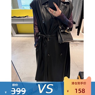 【特价 不退不换 】一眼狼哥爱的私服 小羊皮质感长款皮马甲