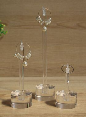 珠宝饰品收纳拍摄道具陈列透明展示架首饰戒托指胸针夹底座架子