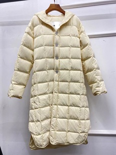 新款鹅绒连帽格子羽绒服（专柜升级款）超长款大被子
