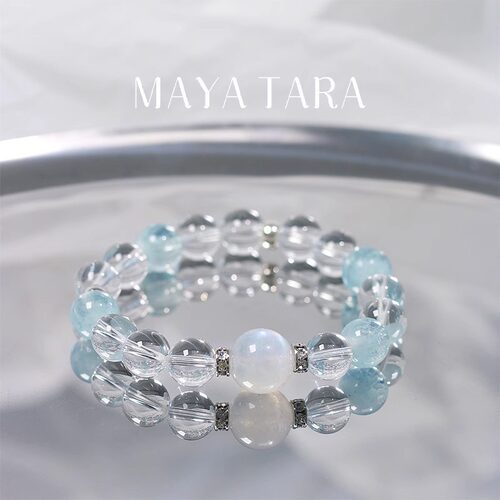 喜马拉雅白水晶净体手串女款五行