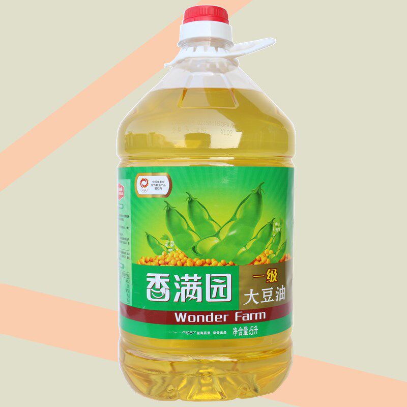 香满园一级大豆油5l食用色拉油大桶家庭商用植物油