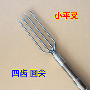 鱼插鱼叉头倒刺鳝鱼叉大物配件渔具杆子双齿加长鱼叉伸缩杆二齿叉