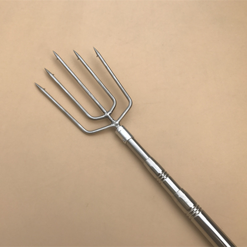 平五齿鱼叉可伸缩平叉排叉可伸缩户外多功能野外钓鱼大号渔叉渔具