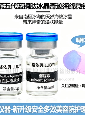 第五代高含量海绵微针长针蓝铜胜肽冰晶蓝奇迹海棉微晶1组OEM