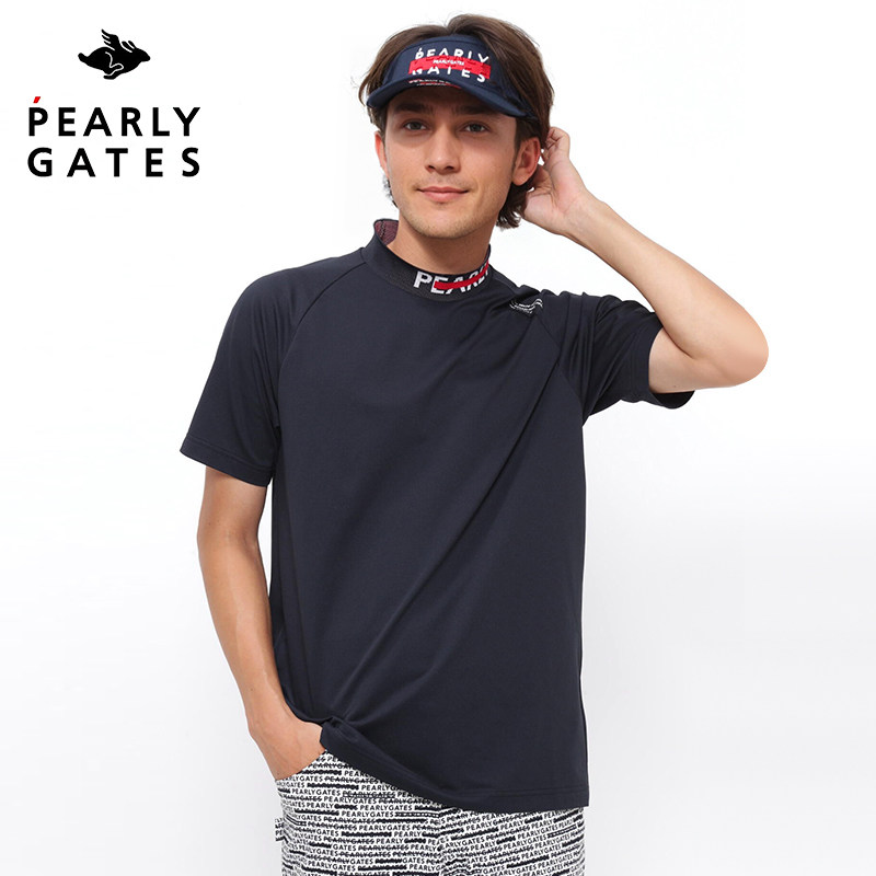 PearlyGates高尔夫服装男士春秋款日本制套头衫golf运动短袖T恤