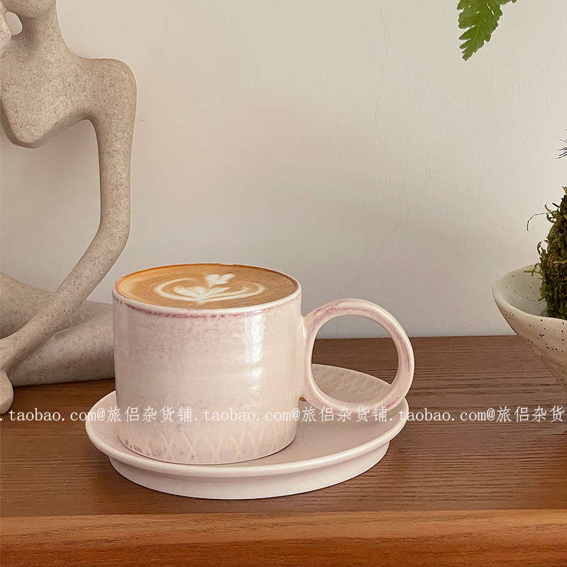 日式复古手作咖啡杯碟拉花杯