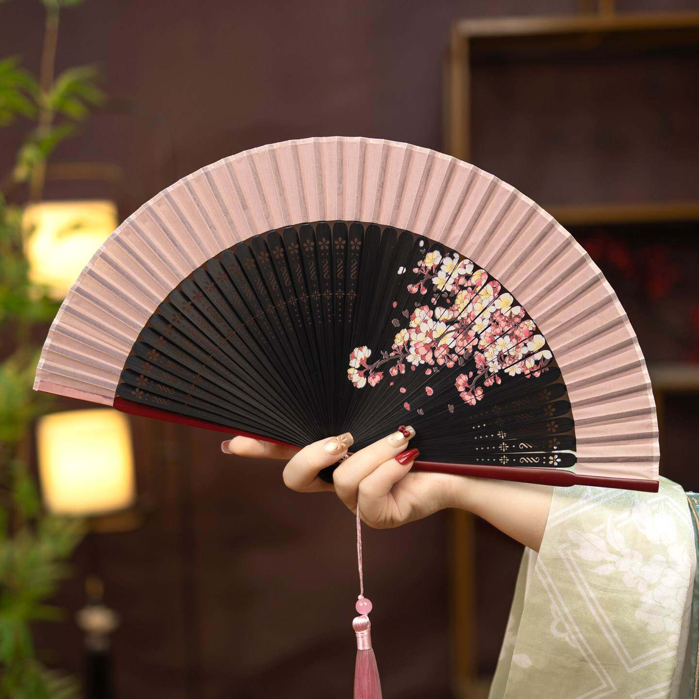 可携式扇子古风中式折扇小巧家用礼物女汉服旗袍专用舞蹈扇家用定
