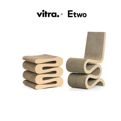 瑞士Vitra Wiggle Side Chair & Stool 瓦楞纸 椅 凳子 经典设计
