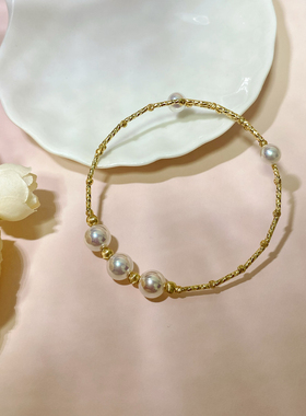 珍珠手镯仿海水akoya天女极光