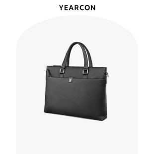 意尔康包包男士新款公文包2025横款大容量手提包商务单肩斜挎包