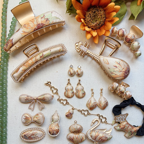 非遗原创新中式国风新宋锦饰品