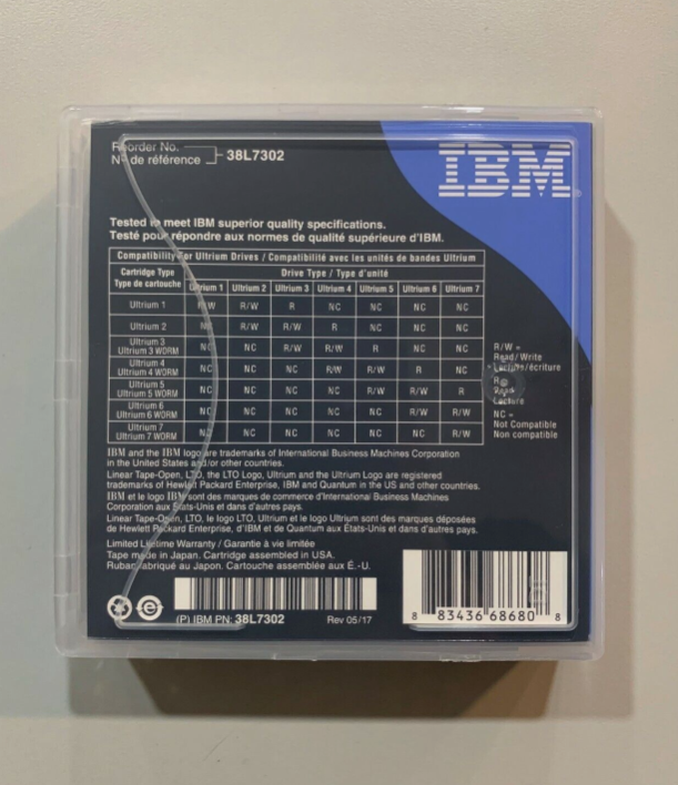 IBM LTO7 Ultrium 7 数据存储备份磁带 38L7302 6TB-15TB全新盒装