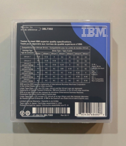 IBM LTO7 Ultrium 7 数据存储备份磁带 38L7302 6TB-15TB全新盒装