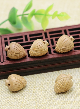 桃木雕 编手链 手工diy饰品 肥城 宝宝别针挂件 儿童配饰  玉米2
