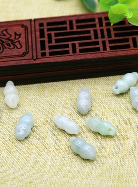 diy吊坠饰品雕刻金银a货翡翠散珠